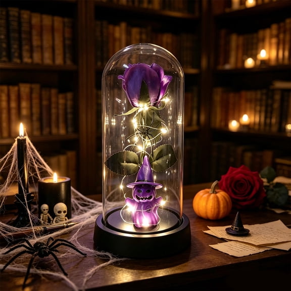 Cheap Halloween Decorations Saving Oudoor Indoor -- Halloween Light Decoration Figurine LED Light Up Pumpkin Ornament For Spooky Halloween Party Spooky House Indoor Tabletop Decor (Purple)