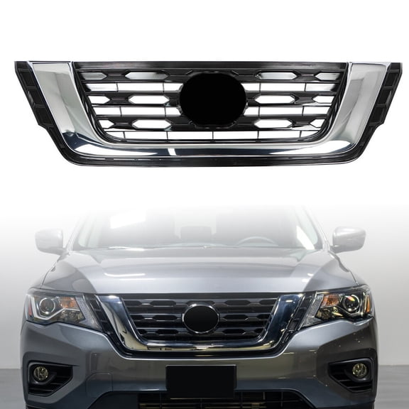 For Nissan Pathfinder 2017-2020 Front Upper Bumper Grille Chrome and Black