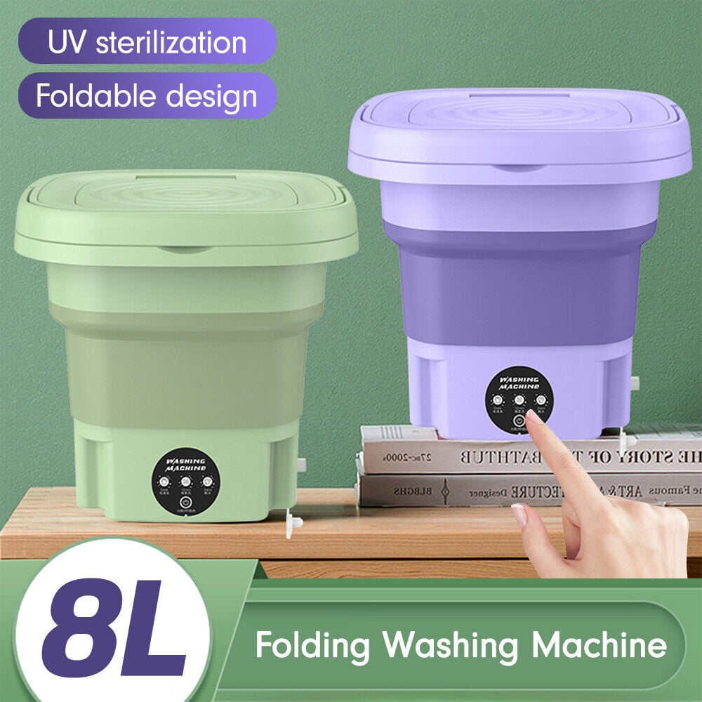 SHANNA Portable Washing Machine and Dryer Combo, 8L Mini Folding Washing  Machine for Apartments, Dorm, Camping, RV, Travel Laundry, Purple