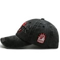 thumbnail image 5 of Unisex Soft Top Embroidered Vintage Baseball Cap,Washed Retro Design Sports Sun Hat with NEW YORK NYR Theme, Adjustable for Men Women Outdoor Shading,Black, 5 of 7