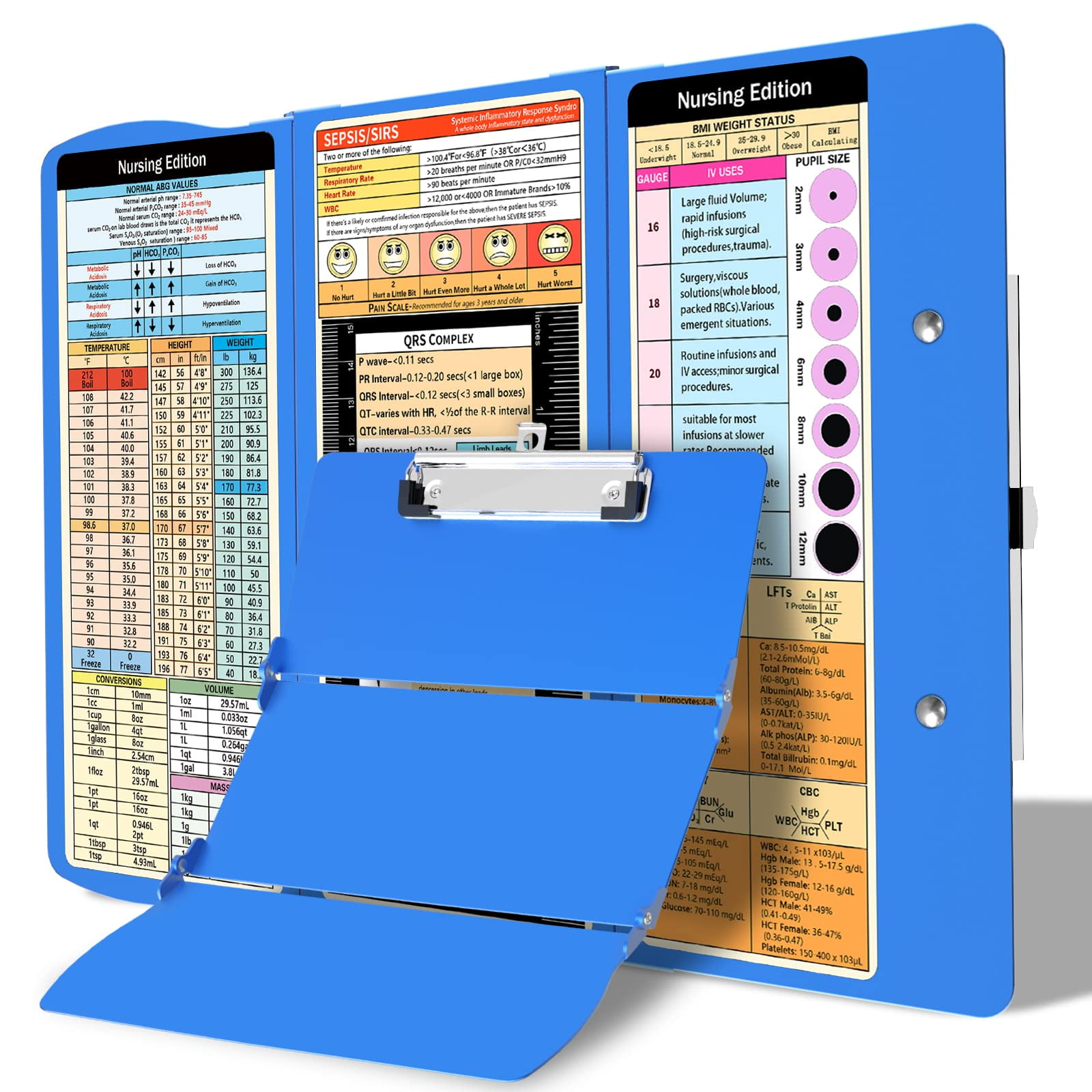 Medical Foldable Clipboard for Nurses, Portable Aluminum Nursing