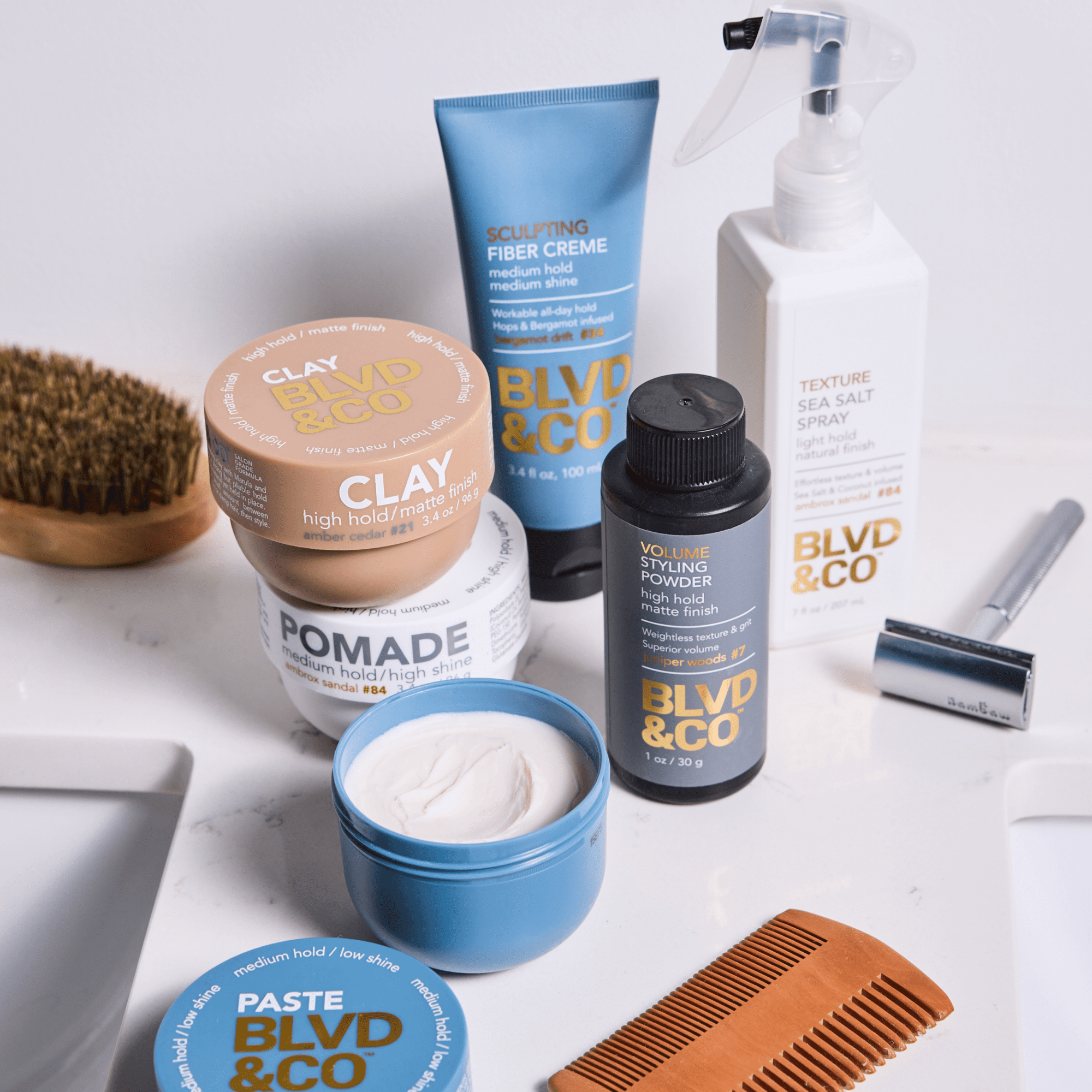 BLVD & CO Men’s Volume Styling Powder, Fuller Looking Hair, Matte Finish, Volumizing Texture Clean Ingredients
