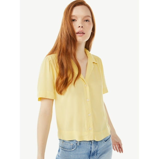 Free Assembly Women’s Short Sleeve Camp Shirt