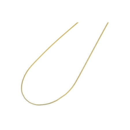 - 10K Yellow Gold 0.5mm Box Chain Necklace Lobster Clasp, 16 Inches