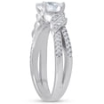 thumbnail image 2 of Lina Jewel Round Cut 1.4 Ct Split Shank Diamond Ring - Lab-Created Engagement Ring in 14K White Gold Plated - Beautiful Gift for Weddings, Proposals & Celebrations, 2 of 3
