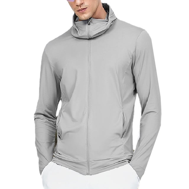 1 gris upf50 protección UV ropa de piel fina camisa de protección solar deportes al aire libre pesca montañismo