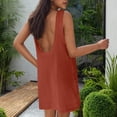 thumbnail image 5 of Tnhcen Women's Sleeveless Round Neck Pocket Tank Dress Pre-shrunk Cotton Linen Look Casual Summer Dress Plus Size S-2XL Loose Fit Solid Color Daily Wear Outfit, 5 of 8