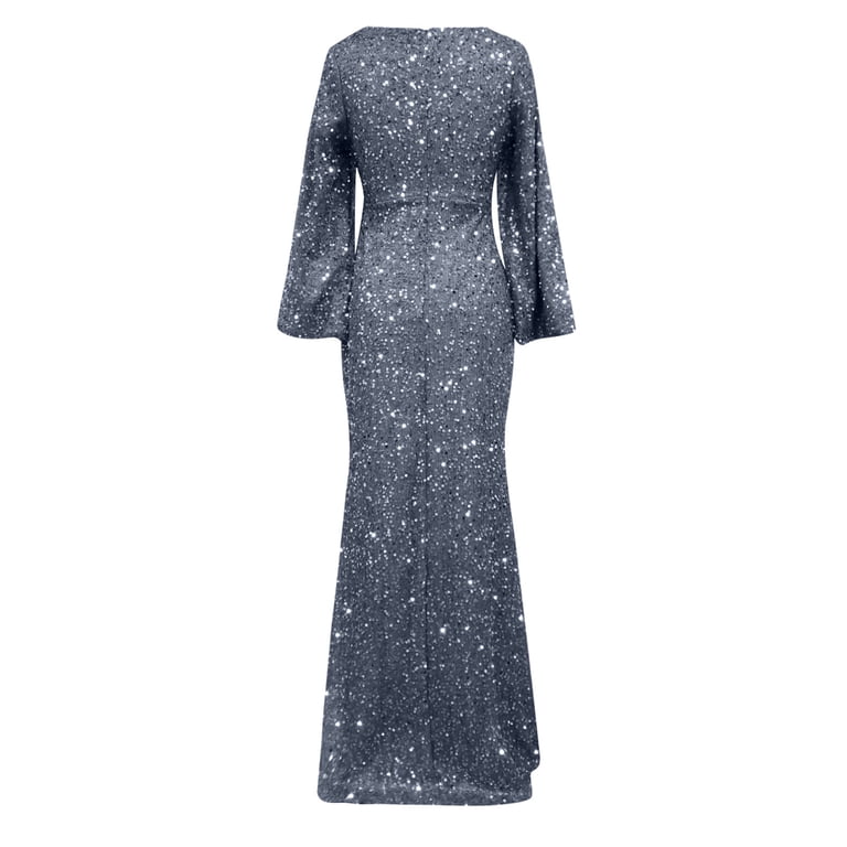 knee length dresses for ladies RELIGION Fold Silver Maxi Wrap Dress main image 0