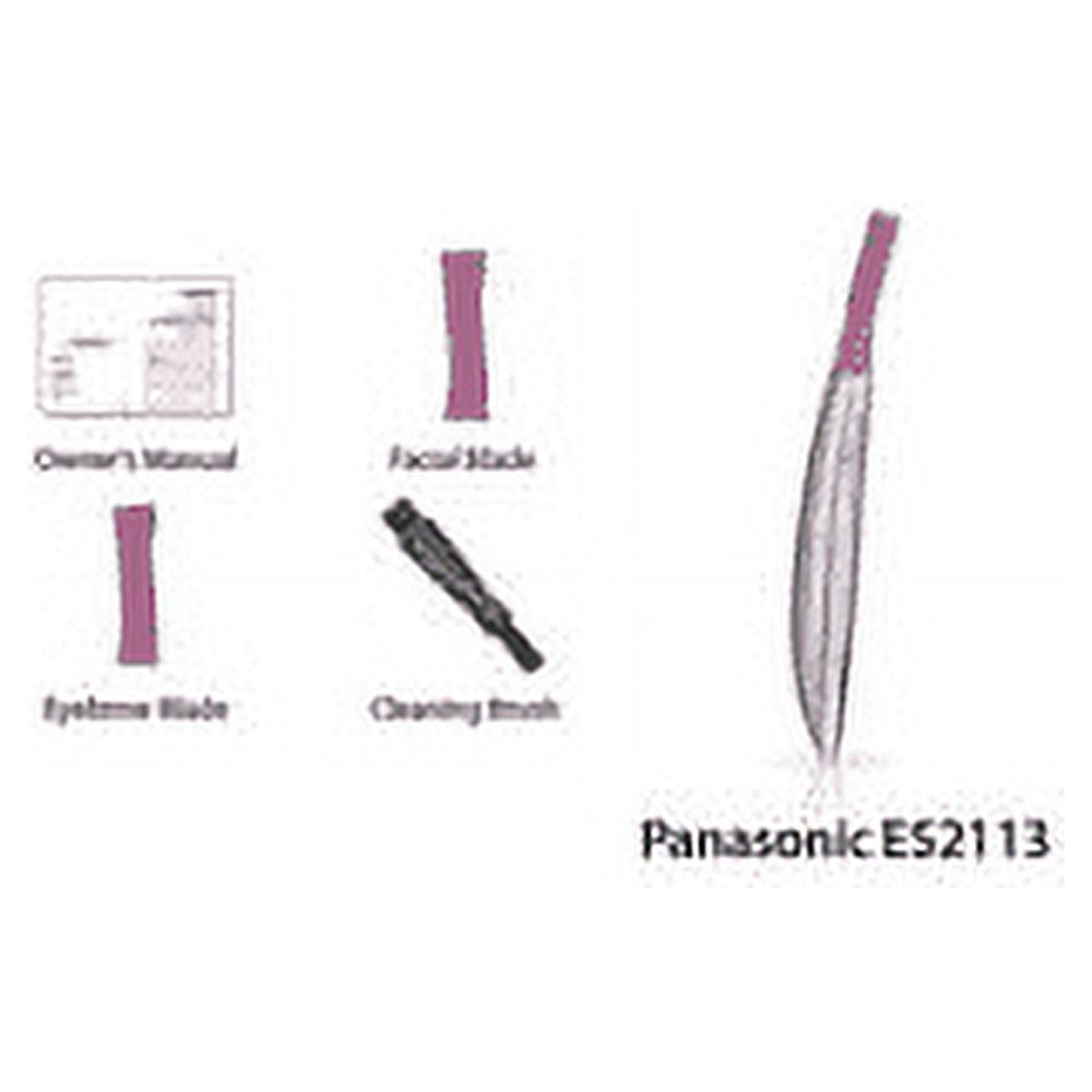 Panasonic Facial Hair Trimmer for Women ES2113PC, with Pivoting Head and Eyebrow Trimmer Attachments, Dry Use, Battery-Operated