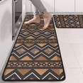 thumbnail image 2 of Kitchen Rugs Sets Of 2,Boho Brown Geometric Ethnic Pattern Anti Fatigue Kitchen Mat Rugs Non Slip Washable,Decorative Kitchen Floor Mats for Kitchen,Sink,Laundry,17"x47"+17"x47", 2 of 5