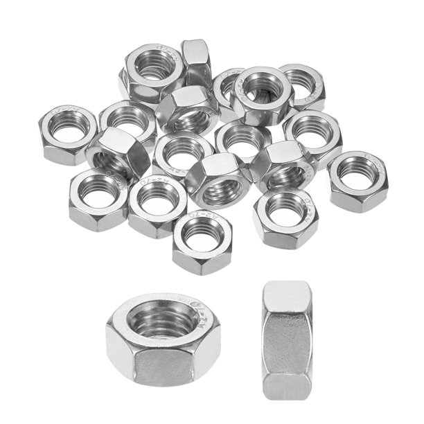 Uxcell 20 Paquete de Tuercas Hexagonales Métricas M14 x 2mm de Acero Inoxidable para Maquinaria Automotriz