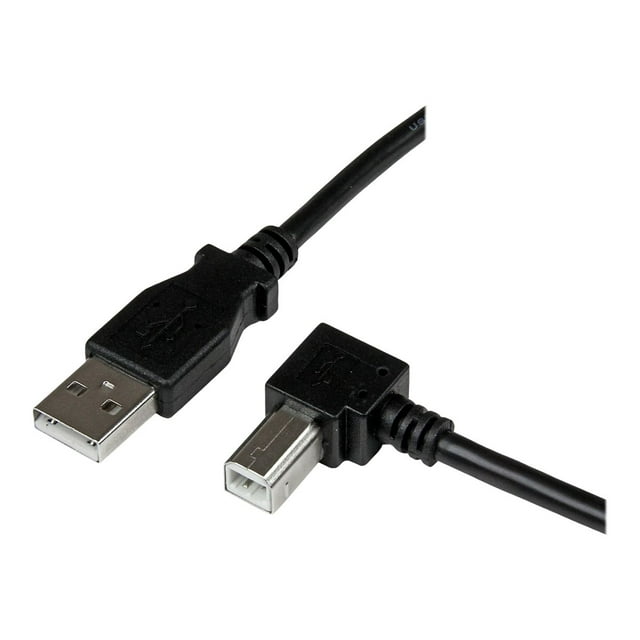 StarTech.com 1m USB 2.0 A to Right Angle B Cable Cord - 1 m USB Printer Cable - Right Angle USB B Cable - 1x USB A (M), 1x USB B (M) (USBAB1MR) - USB cable - USB Type B (M) to USB (M) - USB 2.0 - 3.3 ft - 90�� connector - black