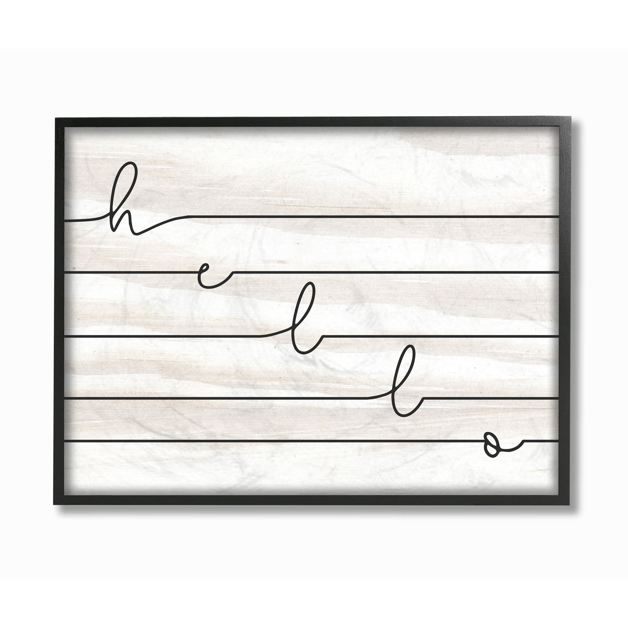 Stupell Industries Hello Greeting with Horizontal Linework Typography Designed by Daphne Polselli