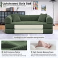 thumbnail image 4 of 78" Boneless Convertible Sleeper Sofa Bed, Holaki Corduroy Compression Folding Sofa with Pillow & 3 Seat, Fixed-Shape Frame, Floor Sofas Lounge Couch for Living Room Bedroom Apartment, Olive Green, 4 of 9