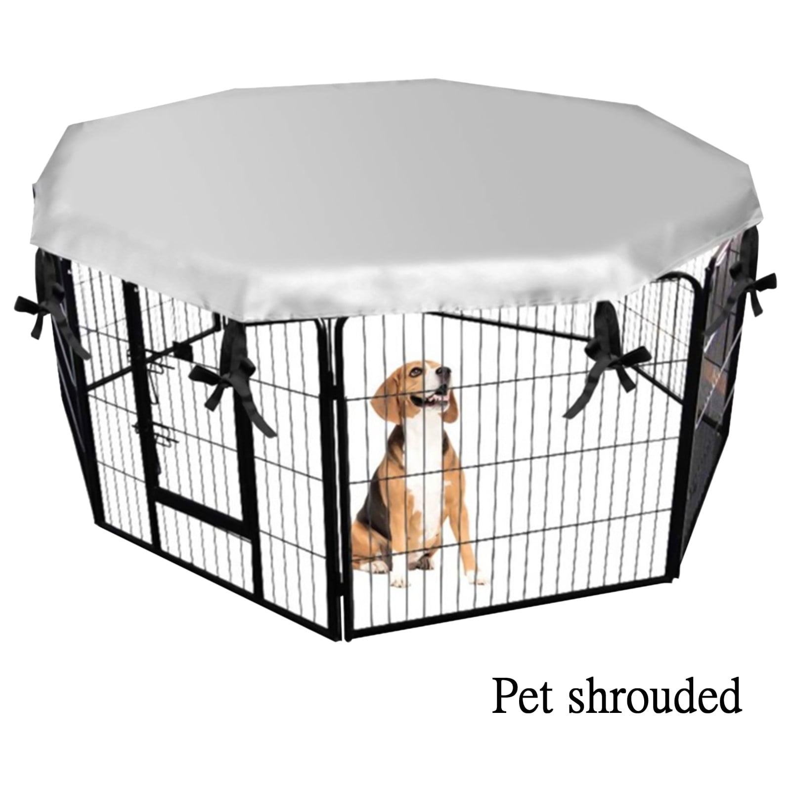 RWVBM Home Essentials Sale Deals Dog Playpen Cover Sun Rain Proof Dog Pen Cover Provide Shade And Security Outdoor Indoor Fits 24in Pet Playpen With 8 Panels Note Playpen Included Silver Walmart