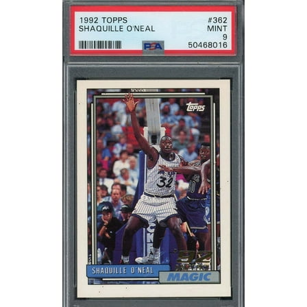 Shaquille O'Neal 1992 Topps Basketball Rookie Card #362 Graded PSA 9