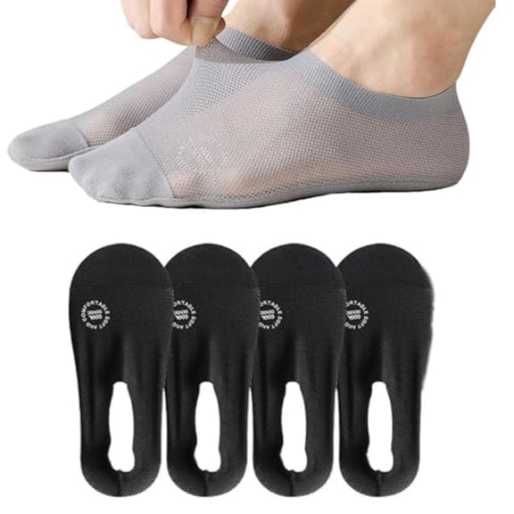 Men Ultra Thin Liner Non Slip No Show Socks – Seamless Mesh Breathable Cotton Low Cut, Sweat-Absorbent for Sneakers, Dress Shoes, Loafers
