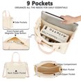 thumbnail image 2 of Fammart Large Canvas Tote Bag for Women with Zipper & Compartments, Crossbody Laptop Bags for Work College Travel, 2 of 8