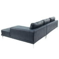 thumbnail image 5 of Poundex Furniture 2 Piece Leather Sectional Sofa Set in Ink Blue, 5 of 7