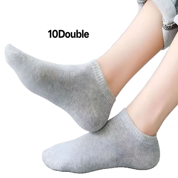OQRKI Men'S/Women'S 10-20 Pairs Thin Cotton Low Cut Ankle Socks