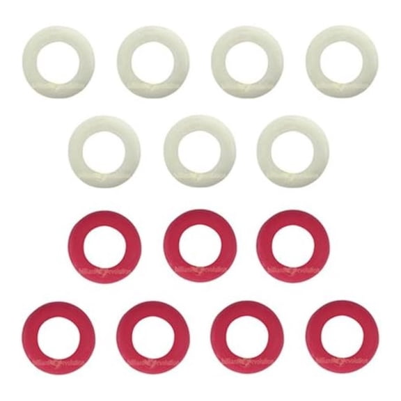Small Rubber Rings for Bumper Pool Table: 7 Red and 7 White