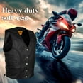 thumbnail image 2 of Dream Apparel Men's Leather Motorcycle Vest Biker Club Vest with Buffalo Nickel Snaps & Side Laces, 2 of 9