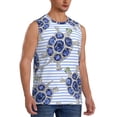 thumbnail image 2 of Fotbe Turtle with Blue Stones Men's Camiseta sin Mangas Estampada para Hombres, Playera Casual para Gimnasio, Entrenamiento, Playa-Large, 2 of 7