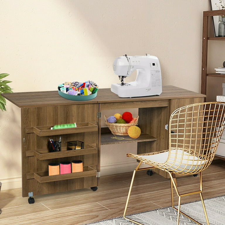 Best Choice Products Sewing Machine Table & Desk w/ Craft Storage and Bins  - White - Walmart.com