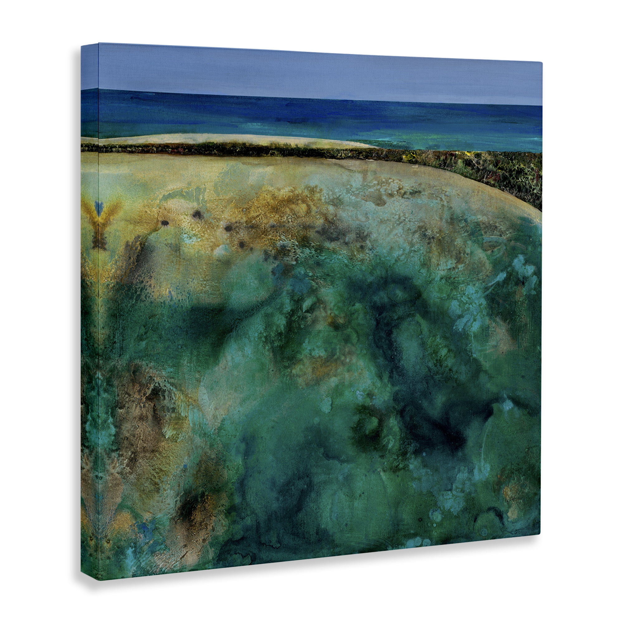 Stupell Industries Beachy Maritime Landscape Abstract Painting Wrapped Canvas Art Print Wall Art, 24 x 24