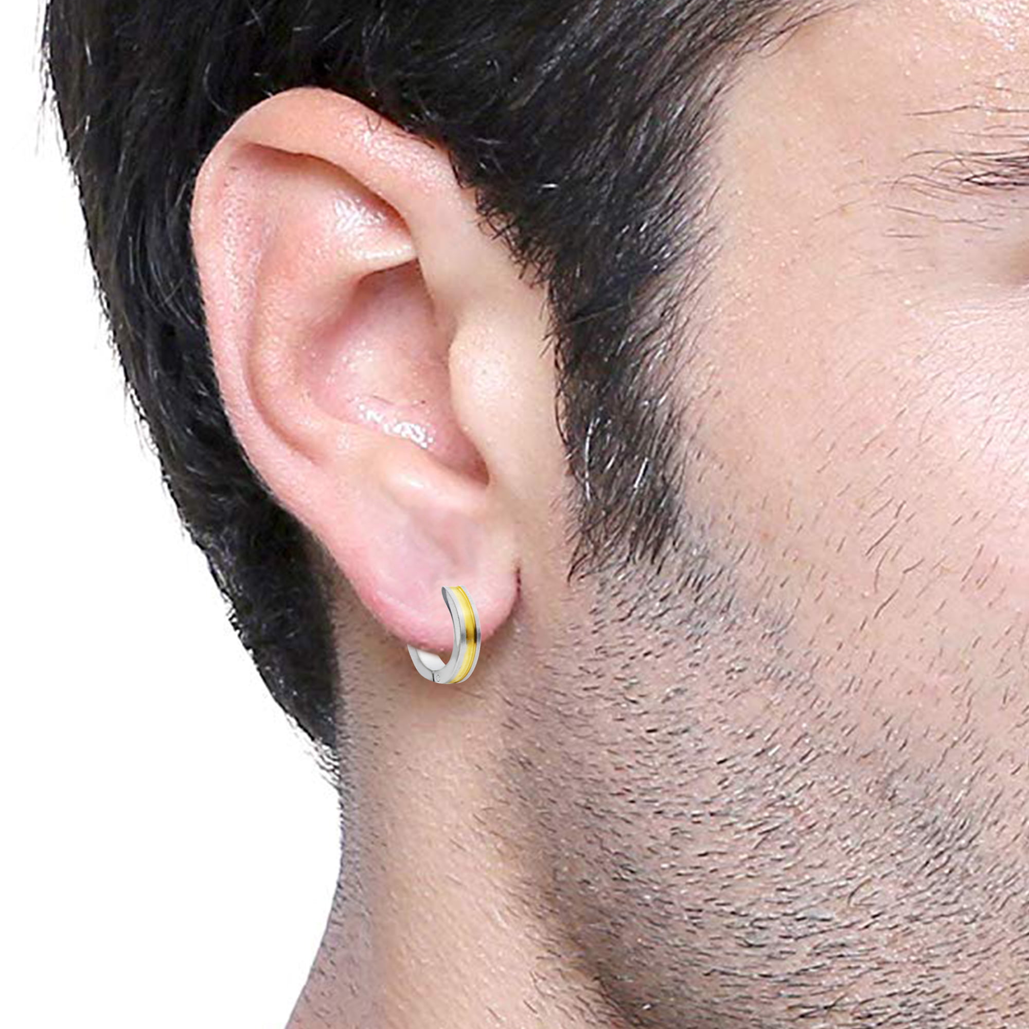 Buy Mens Earrings, Gold Stud Earrings for Men, Black & Gold Studs, Men  Earrings Gifts, Mens Jewelry, Gifts for Man UK by Twistedpendant Online in  India - Etsy