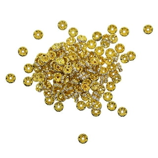14k Gold Filled Rondelle Spacer Beads with Clear Crystal Rhinestones i –  Rosebeading Official