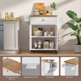Lofka Movable Portable Rolling Kitchen Island Storage Cart & Microwave