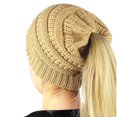 thumbnail image 1 of Gorros Beanie para mujer - Gorro cálido de invierno para mujer Gorro de punto elástico Gorros suaves de cola de caballo Gorros desordenados Sincero  Hogar, 1 of 3