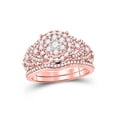 thumbnail image 2 of FB Jewels 14kt Rose Gold Round Diamond Bridal Wedding Ring Band Set 1 Cttw, 2 of 4