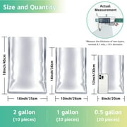 50 Mylar Bags 60x400CC Oxygen Absorbers for Food Storage Long Term 8.7 Mil Gallon Aluminum Foil 60 Stickers (14x18, 10x14, 8x12)