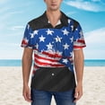 thumbnail image 5 of Picia Shark With USA Flag Gentle Cotton Regular Fit Short Sleeve Casual Hawaiian Shirt for Men-X-Large, 5 of 8