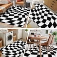 thumbnail image 4 of Area Rug 4'x6', Black and White Checkered Non-slip Runner Rug Carpet for Bedside, Modern Irregular Geometric Washable Outdoor Indoor Area Rugs Mat for Entryway/Living Room/Bedroom/Kitchen/Office, 4 of 9