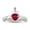 Ruby, variant on Rings 14K White Gold Claddah Love, Loyalty & Friendship Ring Heart 6MM Gemstone & Diamond Claddagh Rings July Ruby Jewelry Size 10