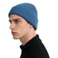 thumbnail image 4 of Women's Waffle Knit Beanie, Solid Color Rolled Brim Slouchy Hat, Thickened Winter Warm Cuffed Hat for Outdoor, Casual Daily Wear and Gift Navy, 4 of 7