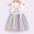 thumbnail image 2 of Toddler Girls Easter Dresses Kids Infant Born Baby Sleeveless Mesh Patchwork Cute Cartoon Tulle Princess Dresses for Girls Size 3-4T, 2 of 5