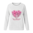 thumbnail image 4 of WREESH Women's Fall Pink Ribbon Sweatshirt Heart Graphic Long Sleeve Casual Top Breast Cancer Awareness Shirts White, 4 of 5