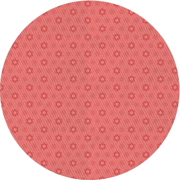 Ahgly Company Machine Washable Indoor Round Transitional Red Area Rugs, 8' Round