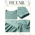 thumbnail image 3 of HUBERY Women Crew Neck Short Puff Sleeve Ruffled Keyhole Back Midi Dress, 3 of 6