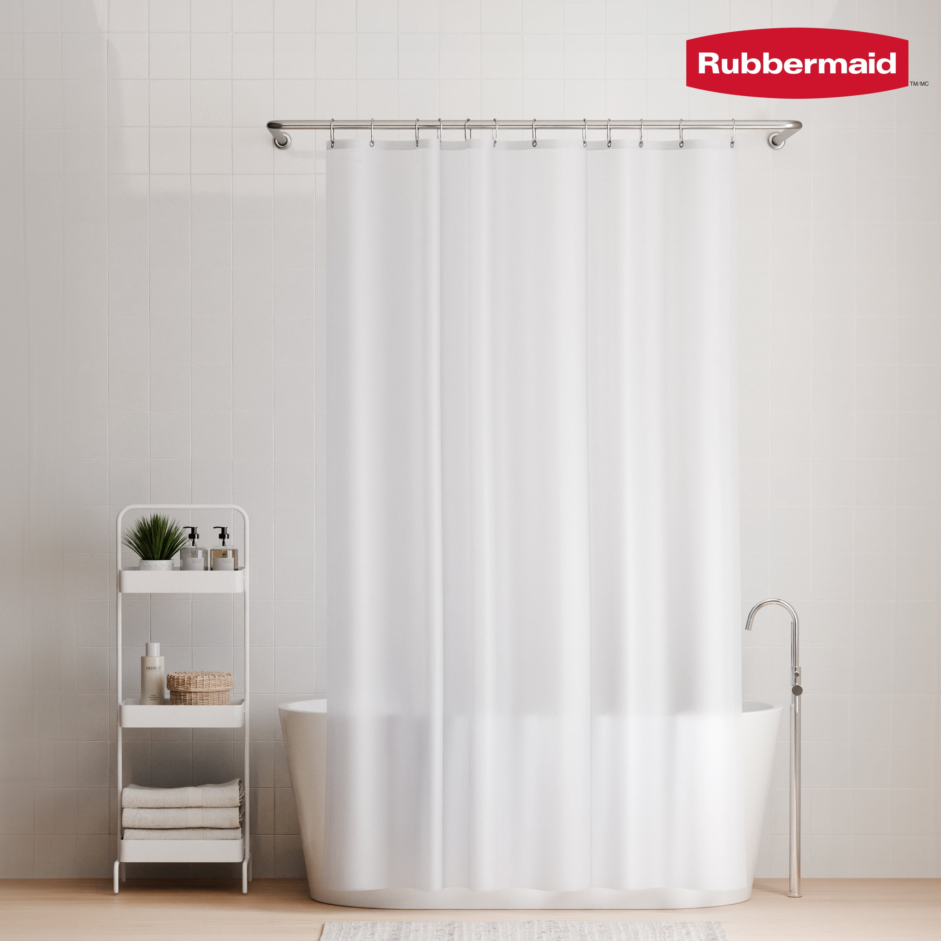 Rubbermaid Heavyweight Waterproof PEVA Shower Liner, BPA-Free
