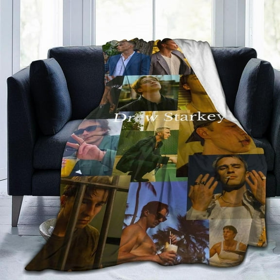 Blanket Drew Actor Starkey Throw Flannel Blankets Warm Soft Cozy Fuzzy Blanket for Bed Sofa Couch Camping Travel Gift Blankets for All Seasons 80"" x60, Black