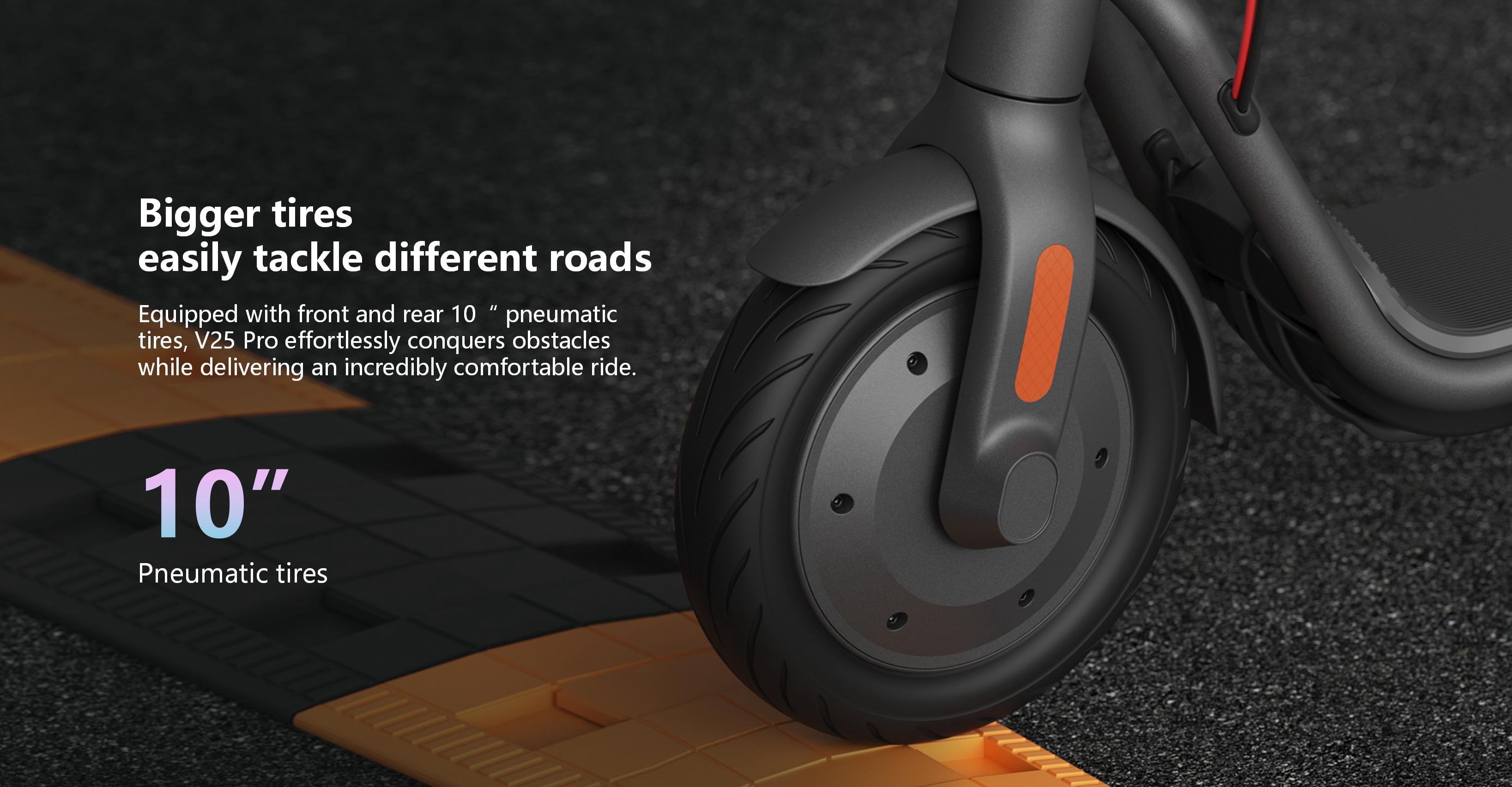 NAVEE V25 Pro Electric Scooter for Adults, up to 19.9 MPH &15.5 Miles, 600W Motor, 10" Tires, Foldable Commuting E-Scooter with Dual Brake Suspension, UL2272