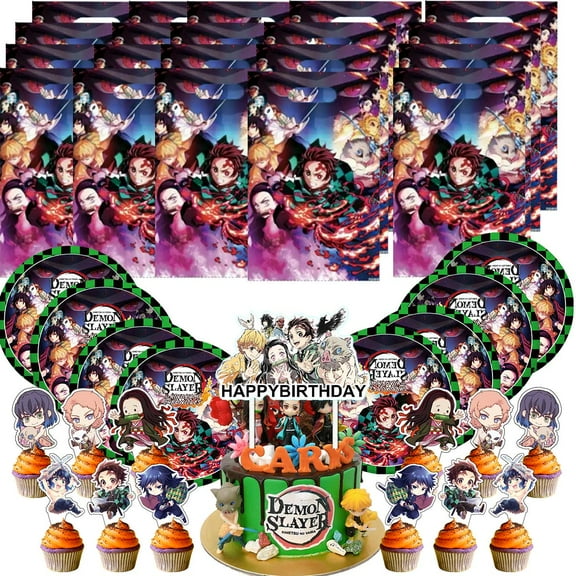 Demon Slayer Gift Bags Plates Candy Treat Birthday Party Supplies Decorations Decor Goodie Bag