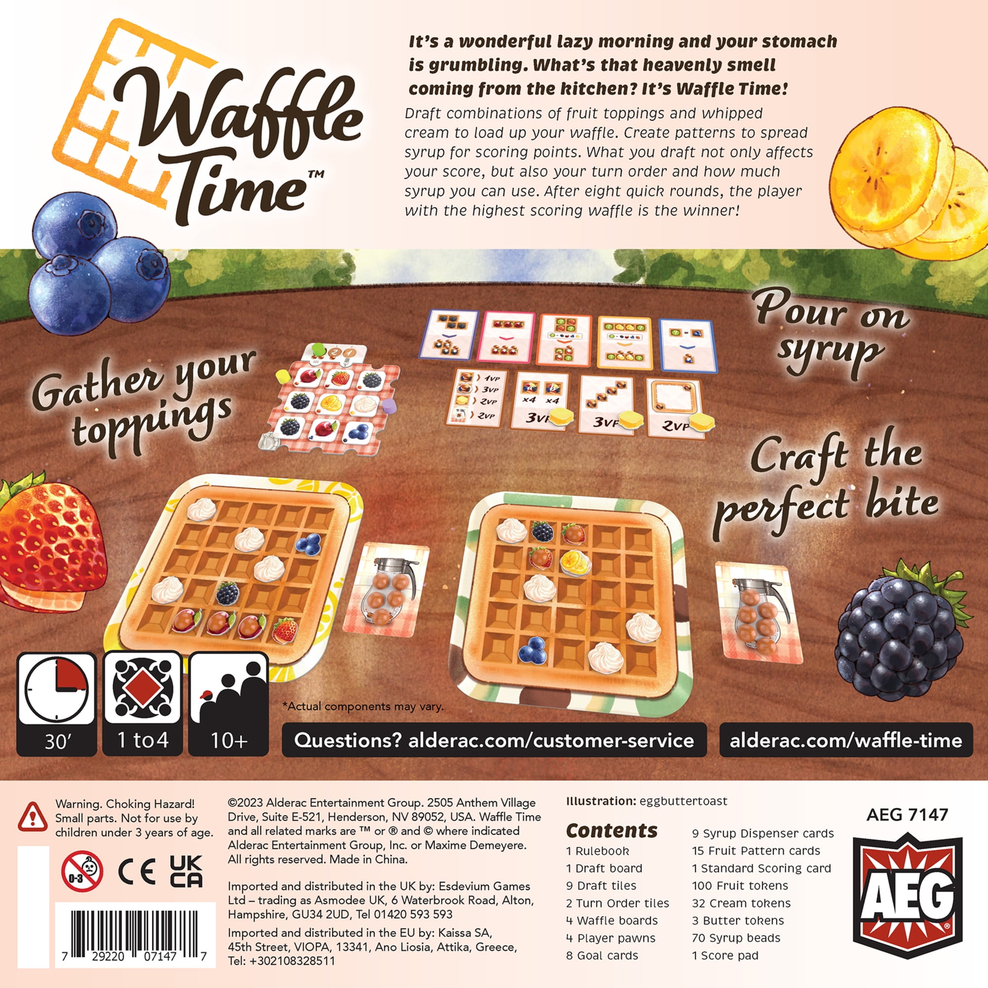 Waffle Time - Tile Placement Game, Pattern Building, Alderac Entertainment Group (AEG), Ages 10+, 1-4 players, 30 MIn