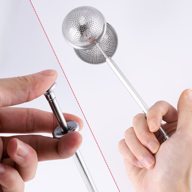 Ruiboury 2 Pieces Ball Shaped Tea Infuser Infuser Stainless Steel Tea Strainer Push Style Tea Infuser Strainer Tea Infuser Tool