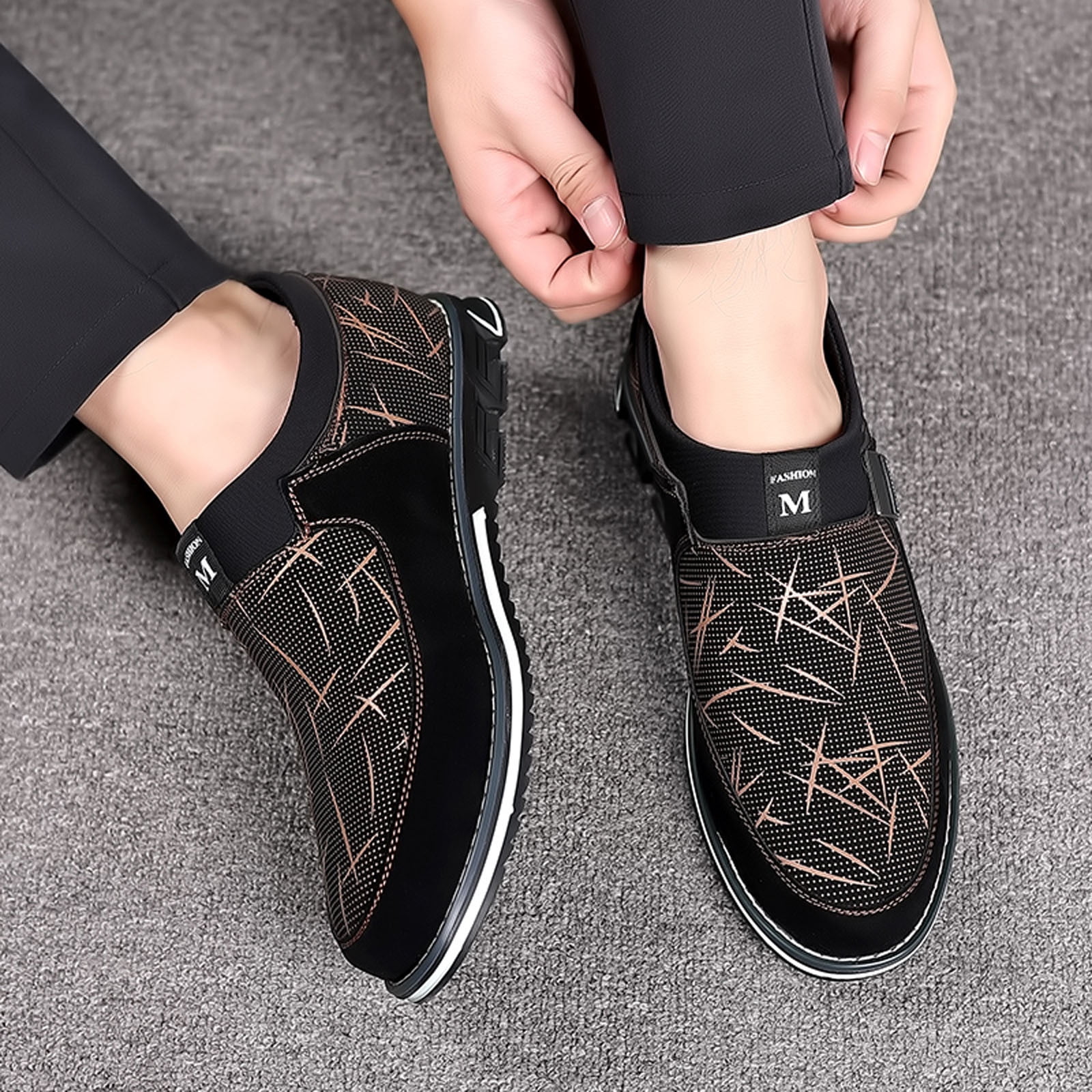 ALIPASINM Men's Genuine Leather Loafers – Comfy Slip-On Sneakers For Casual Wear